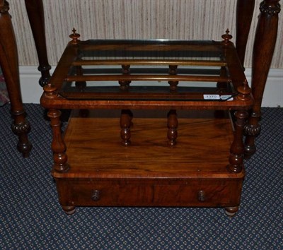 Lot 1370 - A Victorian walnut three division Canterbury, width 53cm