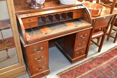 Lot 1412 - Late 19th century mahogany roll top desk, width 106cm