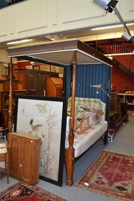 Lot 1420 - A 19th century mahogany four poster bed and a modern mattress