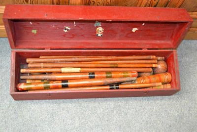 Lot 1436 - Croquet set in a red painted box