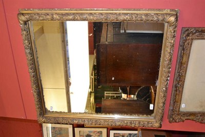 Lot 1453 - Large rectangular mirror in gilt frame, height 91cm