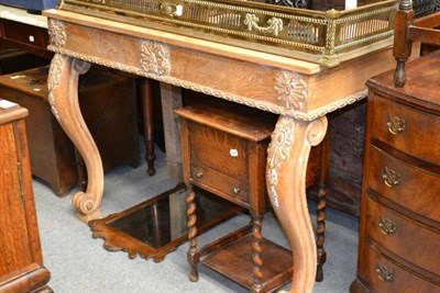 Lot 1466 - Late 19th century stripped oak console table, width 123cm