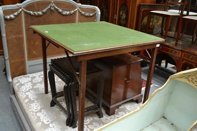 Lot 1471 - Mudies squeezer card table, Coventry Street, London, width 87cm