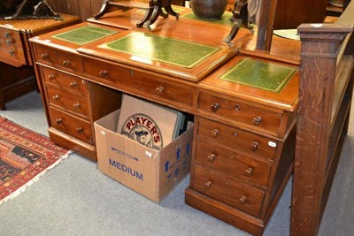 Lot 1477 - Victorian mahogany double partner's desk, width 154cm