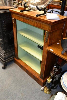 Lot 1487 - Victorian figured walnut open bookcase, width 83cm