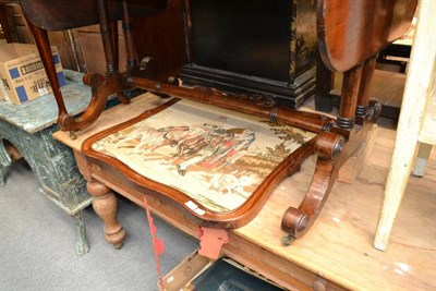 Lot 1495 - 19th century rosewood framed woolwork picture depicting an old man and child and two boxes of linen