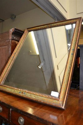 Lot 1496 - 1920's polychrome decorated wall mirror, height 70cm