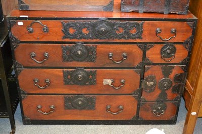 Lot 1514 - A Korean chest of drawers, probably elm (elkova) with decorative scrolling foliate key...