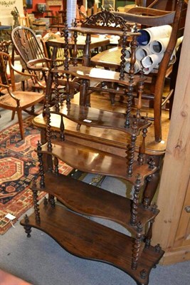 Lot 1527 - Victorian rosewood six tier whatnot, height 140cm