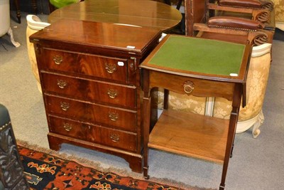 Lot 1558 - Reproduction mahogany bachelor's chest, width 64cm and an Edwardian mahogany tea trolley