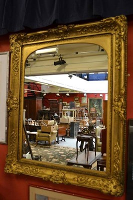 Lot 1575 - 19th century gilt and gesso wall mirror, height 140cm