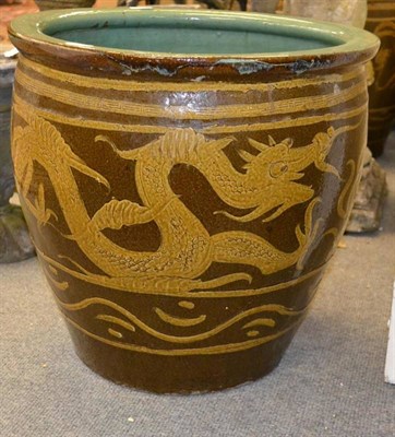 Lot 1581 - Pair of large Oriental cache-pots, diameter 50 cm