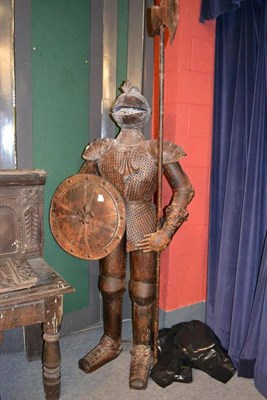 Lot 1591 - Suit of armour of recent date, height 190cm (excluding axe)