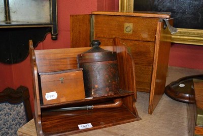 Lot 1601 - An Edwardian bookstand and an oak Victorian stationary box