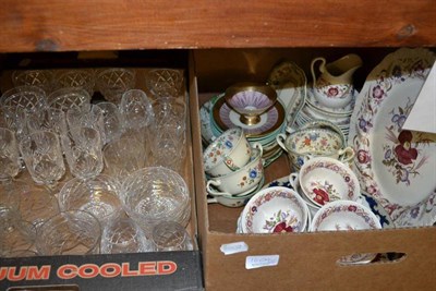 Lot 1604 - A Victorian copper lustre jug, Spode 'Royal Jasmine dinner service, cut glass, Wedgwood...