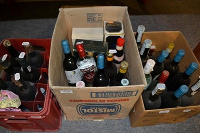 Lot 1612 - Unopened bottles of liqueurs, spirits and wine in three boxes