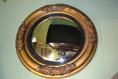 Lot 1685 - Convex Regency gilt mirror, 70cm height