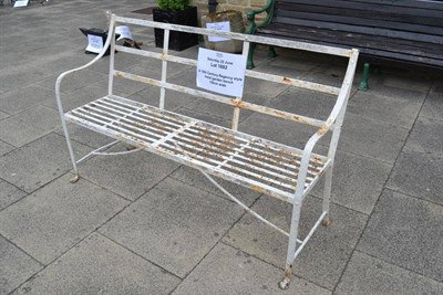 Lot 1692 - A 19th century Regency style metal garden bench 150cm wide