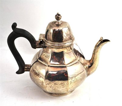 Lot 44 - Silver teapot, London 1909