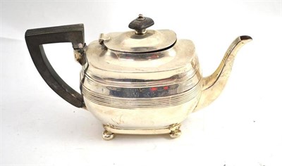 Lot 47 - Silver teapot of rectangular shape, Sheffield 1907