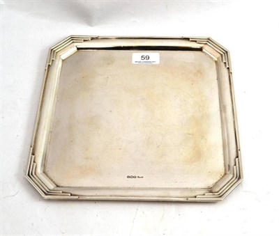 Lot 59 - A silver square tray with canted corners, Sheffield 1939