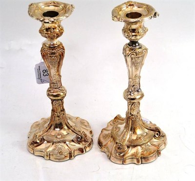 Lot 83 - Pair of Victorian silver candlesticks, Sheffield 1894, height 22cm