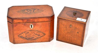Lot 3 - Two marquetry tea caddies