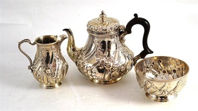 Lot 29 - Three piece silver tea set - Dobson of Piccadilly