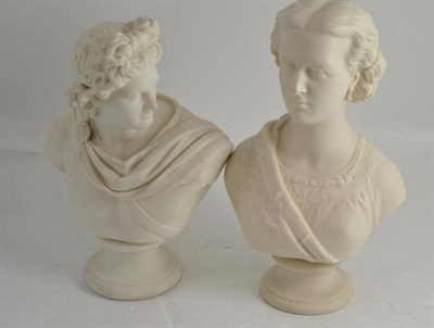 Lot 34 - Parian bust of the Apollo Belvedere and an Art Union bust of Princess Alexandra