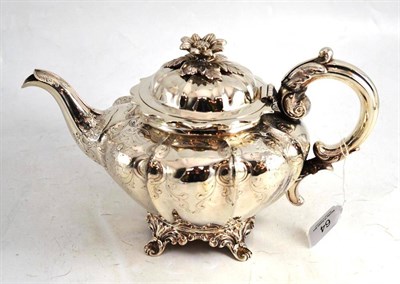 Lot 64 - A silver teapot, London 1846 and a milk jug