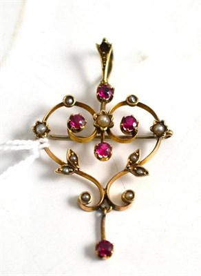 Lot 119 - An early 20th century split pearl brooch/pendant (a.f.)