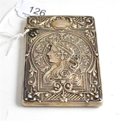 Lot 126 - A silver card case