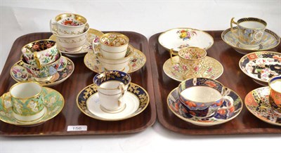 Lot 156 - Three early 19th century trios, six cups and saucers and two saucers