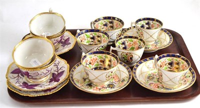 Lot 159 - Three Newhall trios and four Flight, Barr & Barr Worcester teacups and three saucers