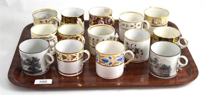 Lot 166 - Fourteen various English porcelain coffee cans