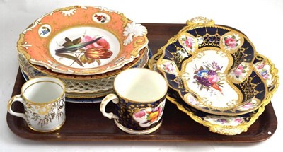 Lot 167 - A Chamberlains Worcester dessert dish, another two dessert dishes, two mugs and four plates