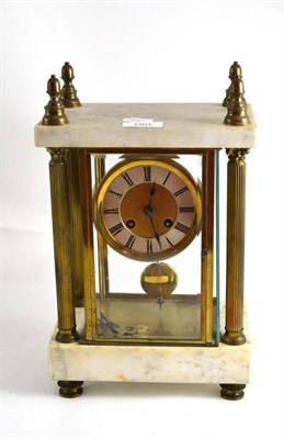 Lot 180 - Gilt metal and marble clock