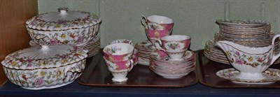 Lot 190 - Shelf including a Spode floral tapestry pattern dinner service and a Royal Albert Lady Carlyle...