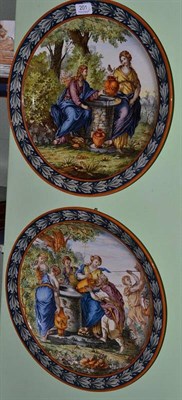 Lot 201 - A pair of Ginori majolica plaques