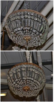 Lot 223 - A pair of cut glass light fittings