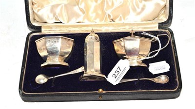 Lot 237 - A silver cruet set (cased)