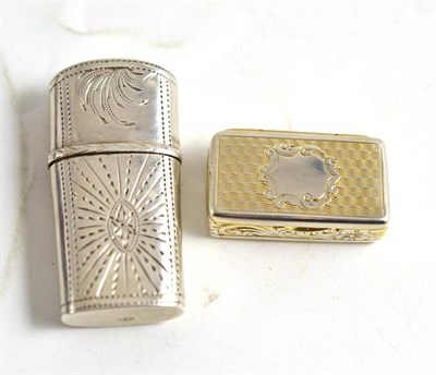 Lot 257 - A small white metal box, underside stamped 'SP' for Samuel Penberton, and a small 19th century...