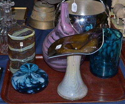 Lot 292 - Three Mdina glass vases and another