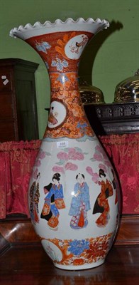 Lot 335 - A large Japanese vase with fluted rim