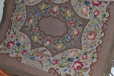 Lot 337 - A late 19th/early 20th century needlework table cover