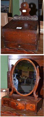 Lot 341 - A 19th century cross banded and inlaid mahogany toilet mirror with three drawers and an 18th...