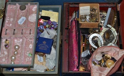 Lot 349 - Three boxes of assorted costume jewellery