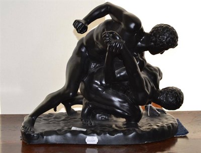 Lot 437 - A modern figure group of 'The Roman Wrestlers after' Medici