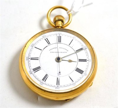 Lot 41 - An 18ct gold chronograph pocket watch, Chester hallmark for 1899, 52mm wide