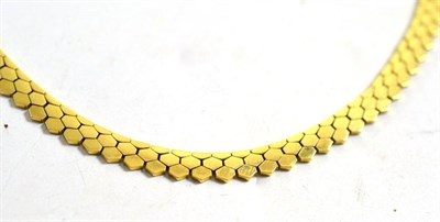 Lot 46 - An 18ct gold fancy link necklace, 40.5cm